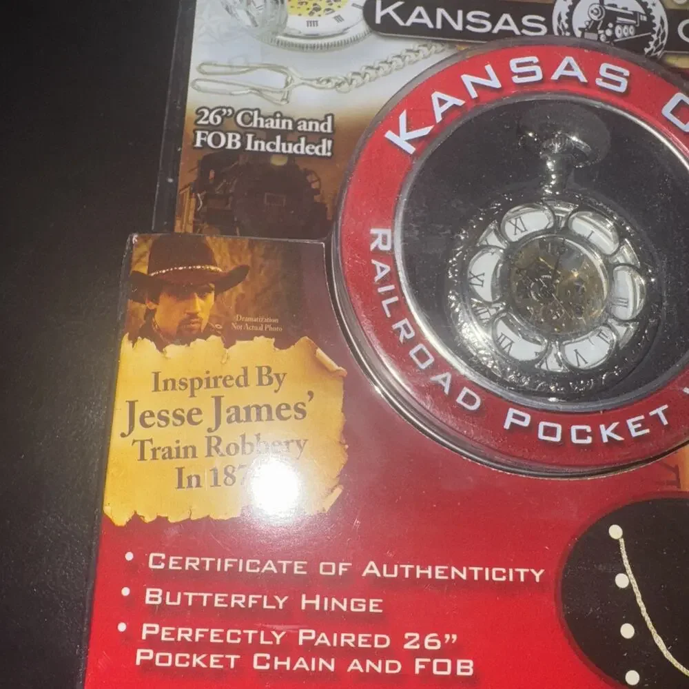 Railroad POCKET WATCH Kansas City Limited Edition COA Jesse James New
